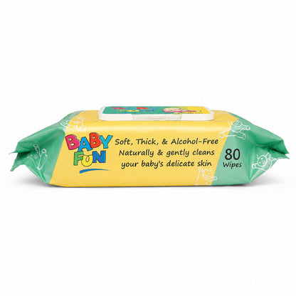 Baby Fun Baby Wipes With Cap (80 Wipes)
